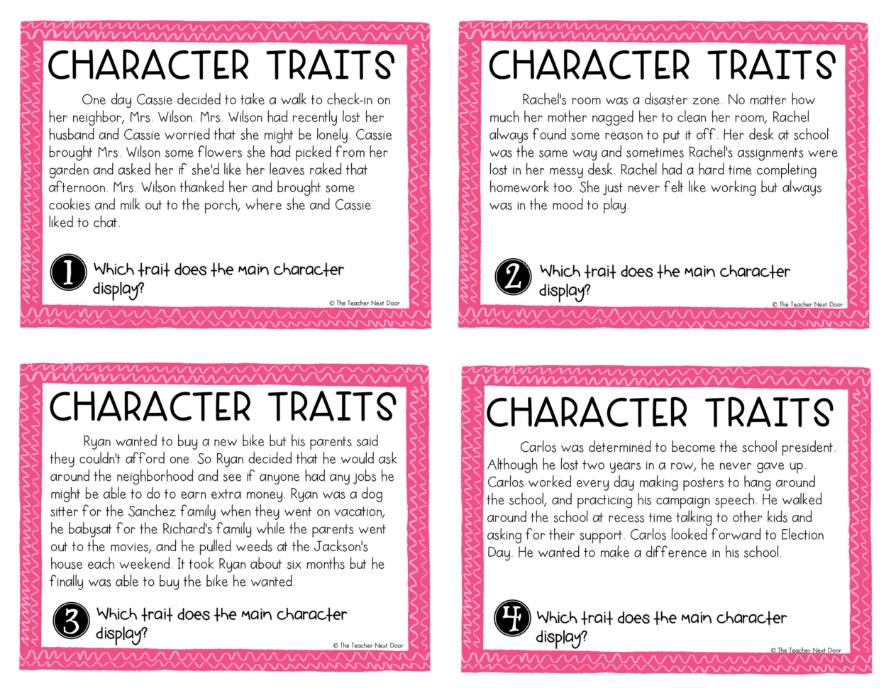 Teaching Character Traits In Reading