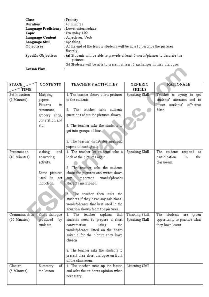 Teaching Listening Skills Lesson Plans