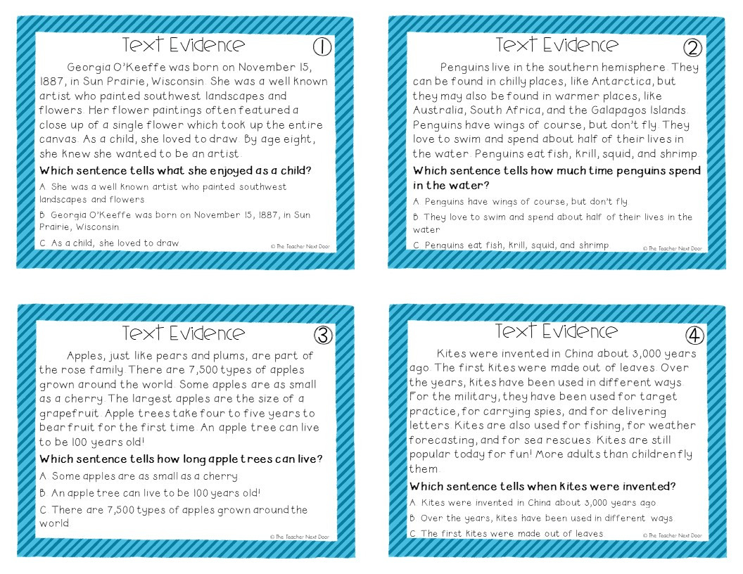 6th grade citing textual evidence worksheet