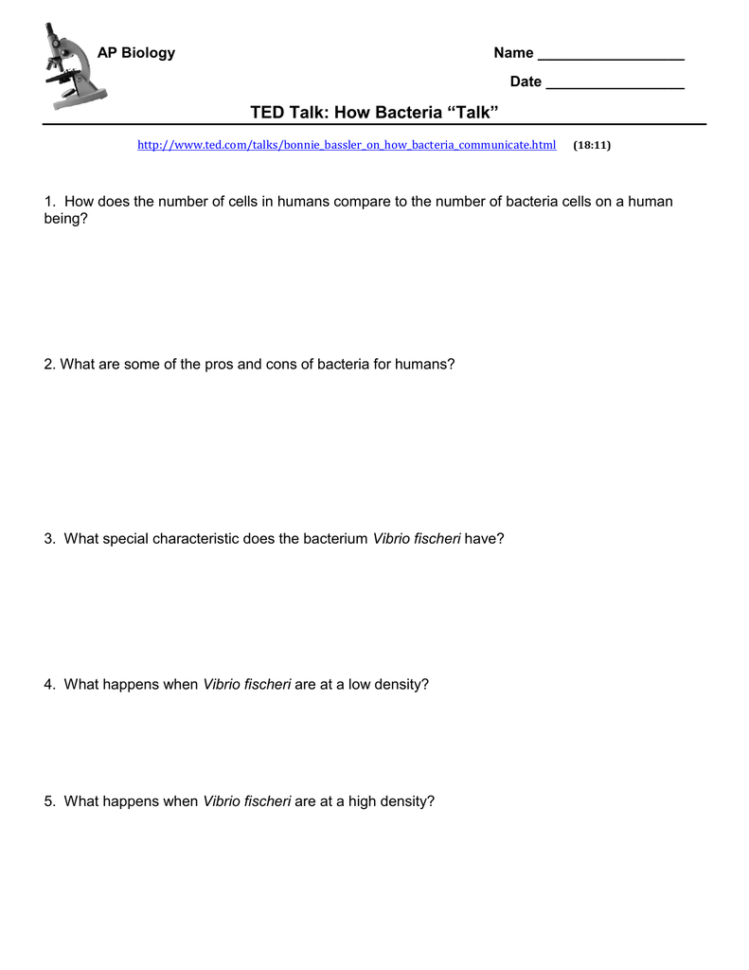 Ted Talk How Bacteria “Talk”