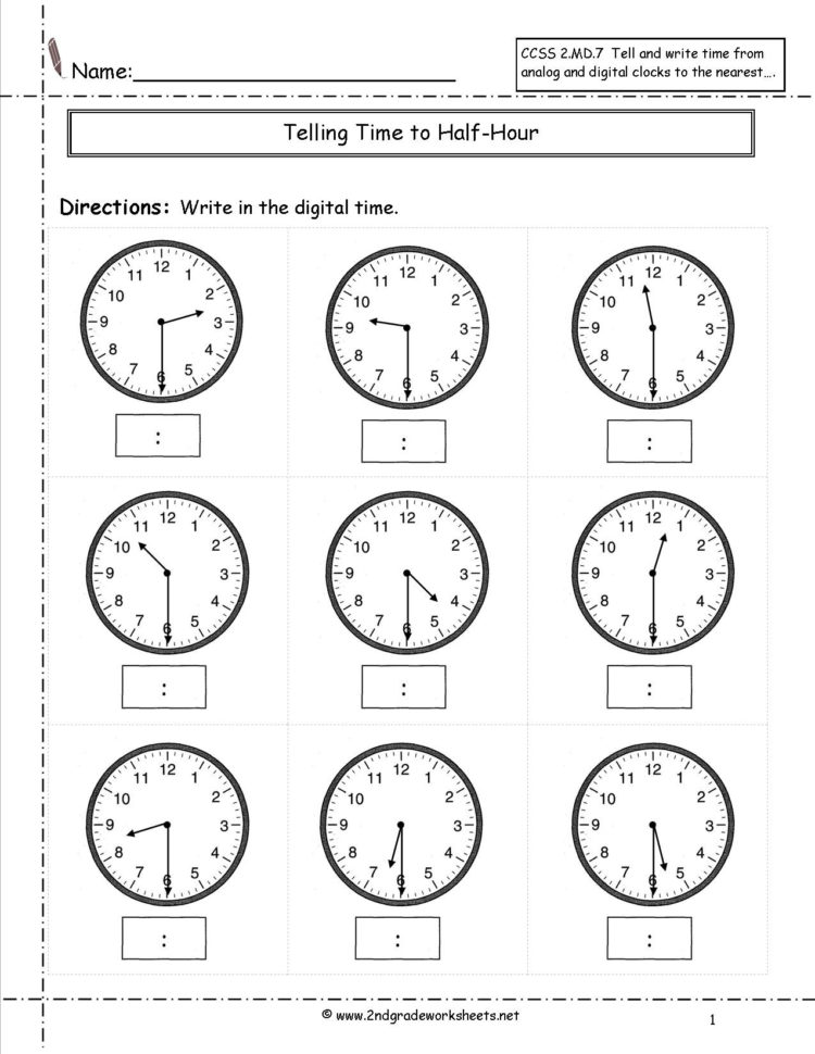 Telling And Writing Time Worksheets