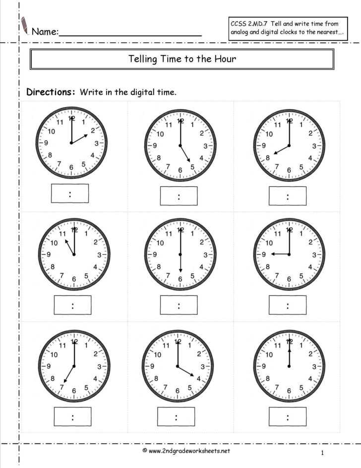 2Nd Grade Time Worksheets — db-excel.com