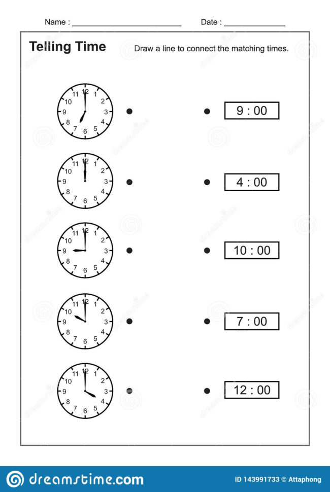Telling Time Telling The Time Practice For Children Time
