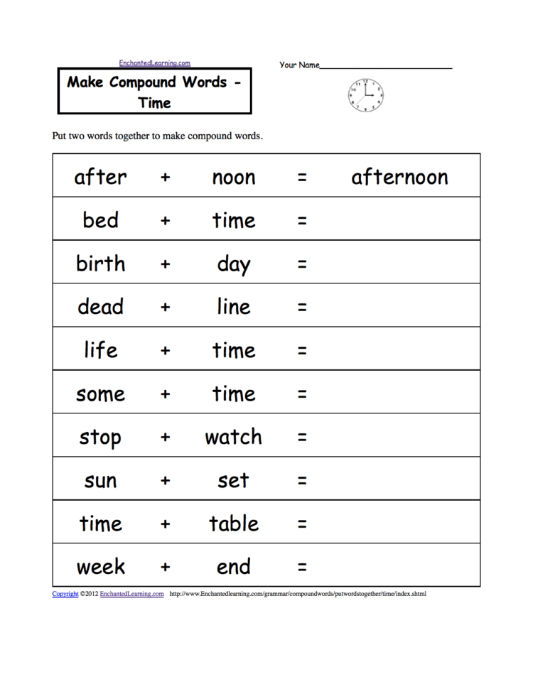 Telling Time  Worksheets Enchantedlearning