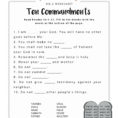 Ten Commandments Worksheet For Kids Junior Church Bible