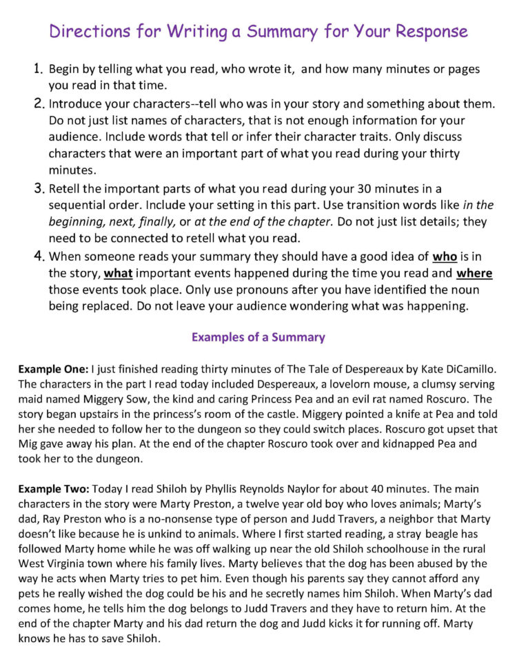 Ten Weeks Of Reading Response Homework  Scholastic