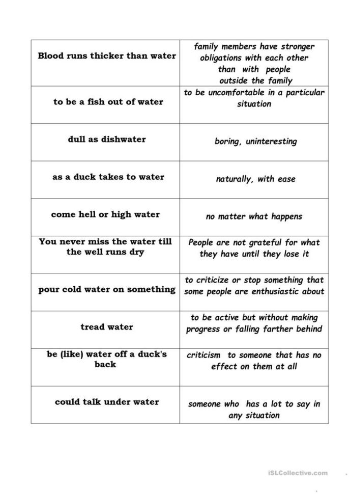 Ter Idioms  English Esl Worksheets