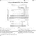 Texans Remember The Alamo Crossword  Word