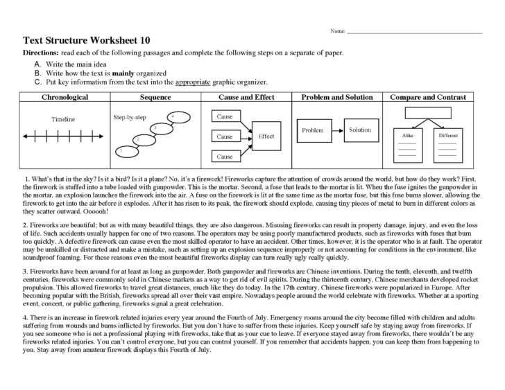 Text Structure Worksheet 10 Preview — db-excel.com