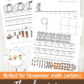 Thanksgiving Count To Ten Preschool Number Worksheets