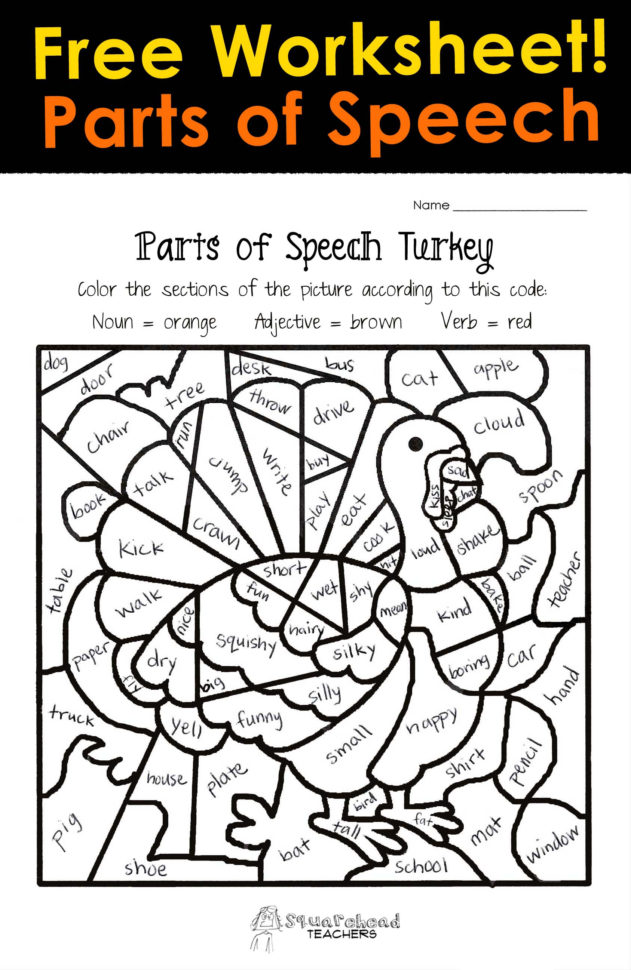 Thanksgiving Parts Of Speech Worksheet  Squarehead Teachers