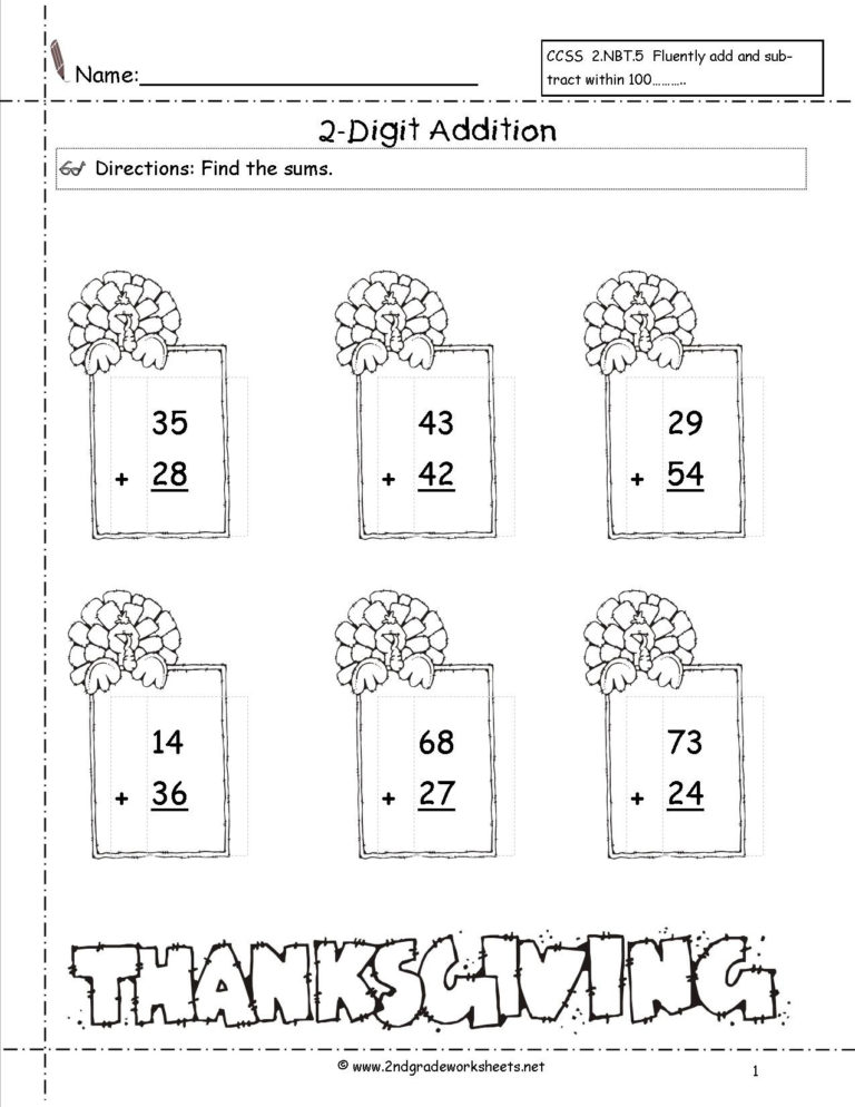 Free Printable Thanksgiving Math Worksheets For 3Rd Grade — db-excel.com