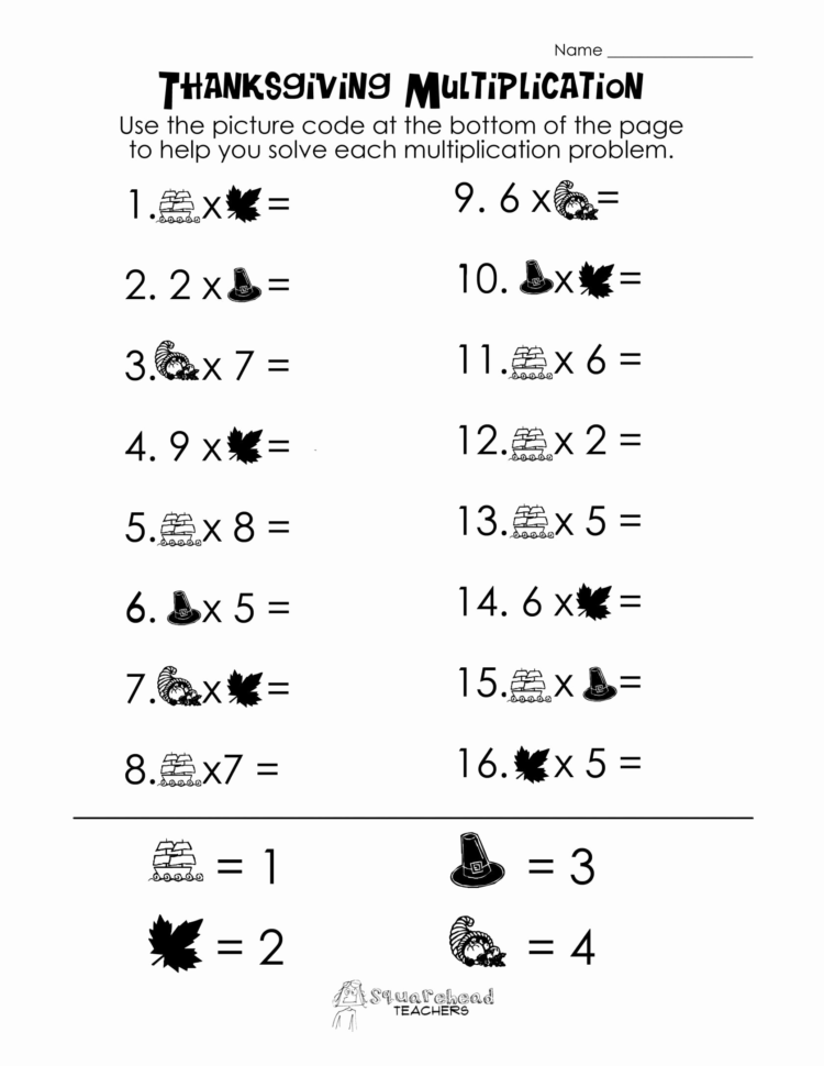 Thanksgiving Worksheets For Preschoolers For Print  Math