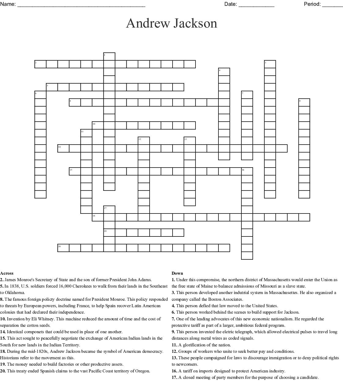 The Age Of Jackson Section 3 Worksheet Answers