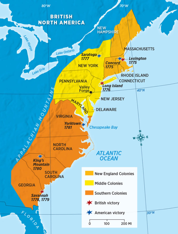 Revolutionary War Battles Map Worksheet