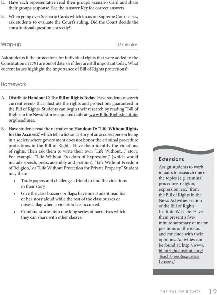The Bill Of Rights Lesson Three Critical Engagement