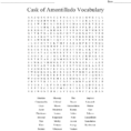 The Cask Of Amontillado Word Search  Word