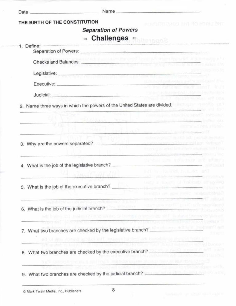 The Enlightenment Worksheet Answers