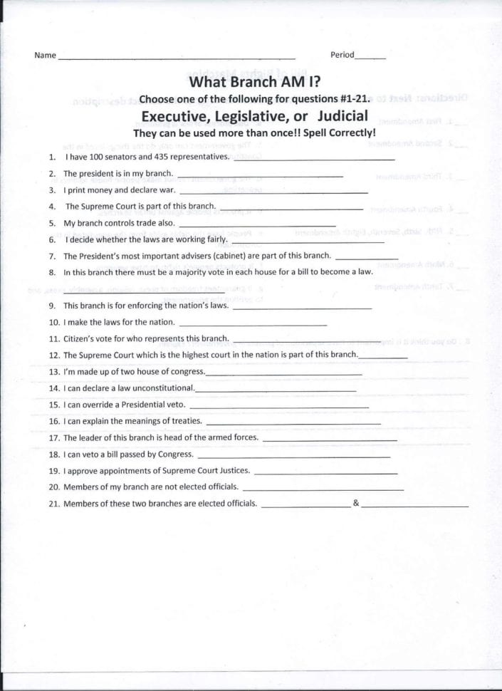 The Executive Branch Worksheet Answer Key Linear Equations