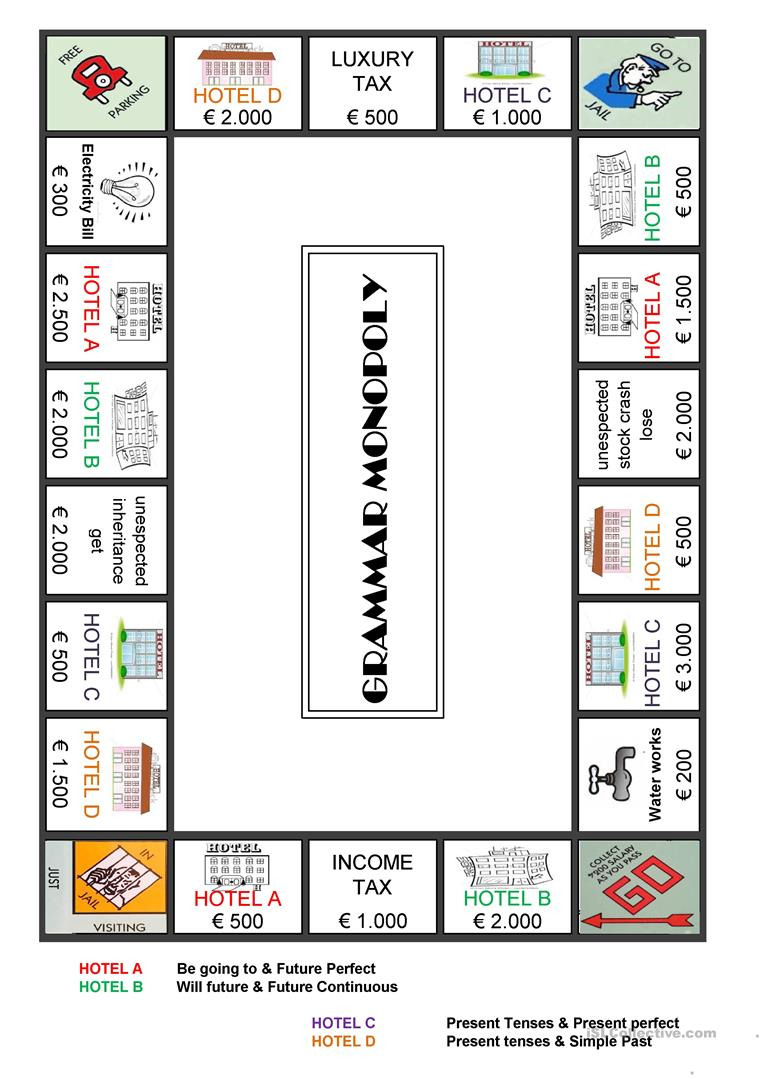 Monopoly Game Worksheet Db excel