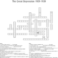 The Great Depression 19291939 Crossword  Word