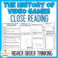 The History Of Video Games Reading Comprehension Passages And Questions