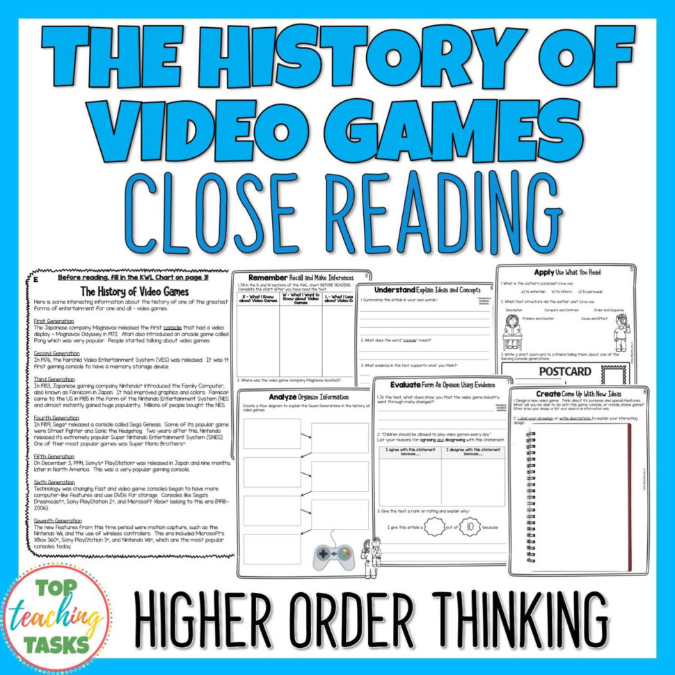 The History Of Video Games Reading Comprehension Passages And Questions