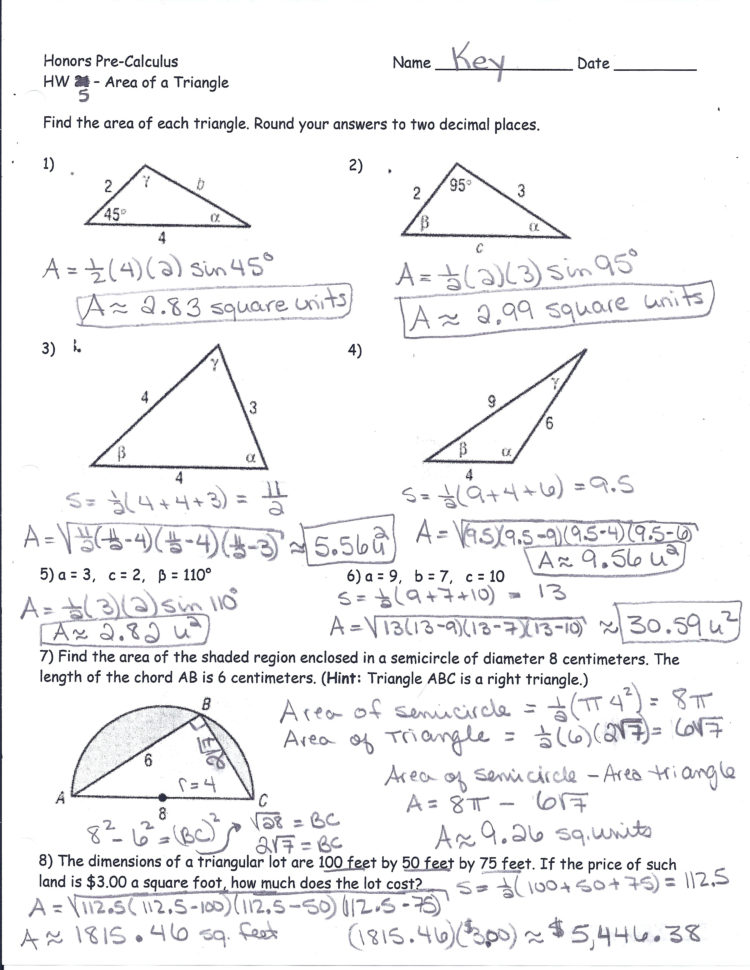 The Law Of Sines Worksheet  Yooob