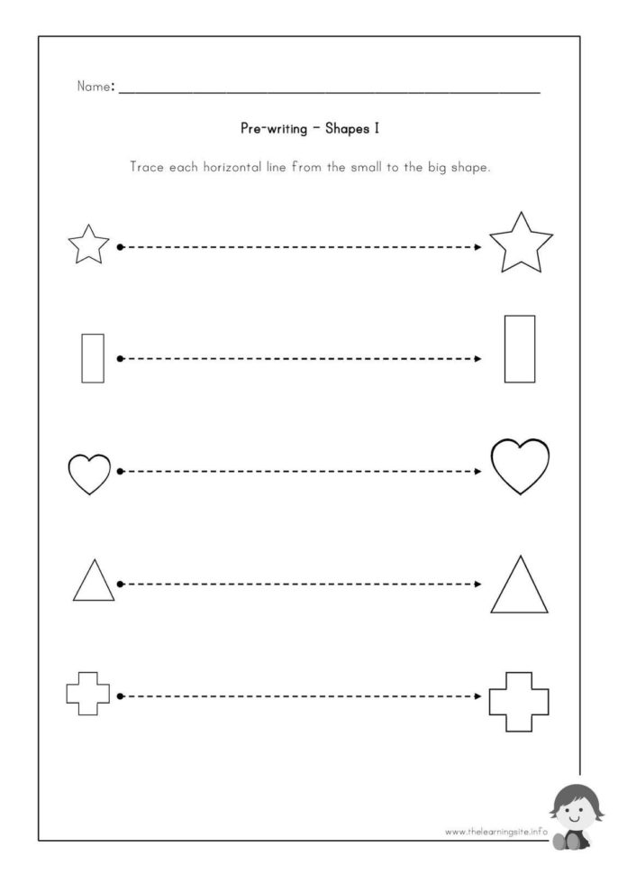 The Learning Site Pre Writing Worksheets Shapes Preschool