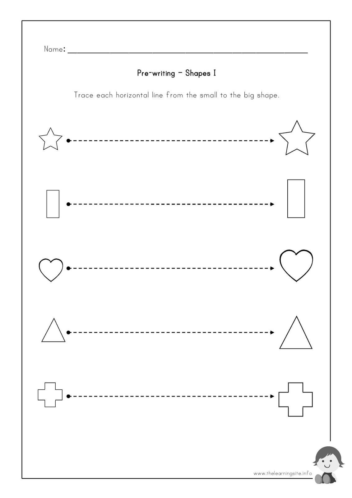 The Learning Site Pre Writing Worksheets Shapes Preschool