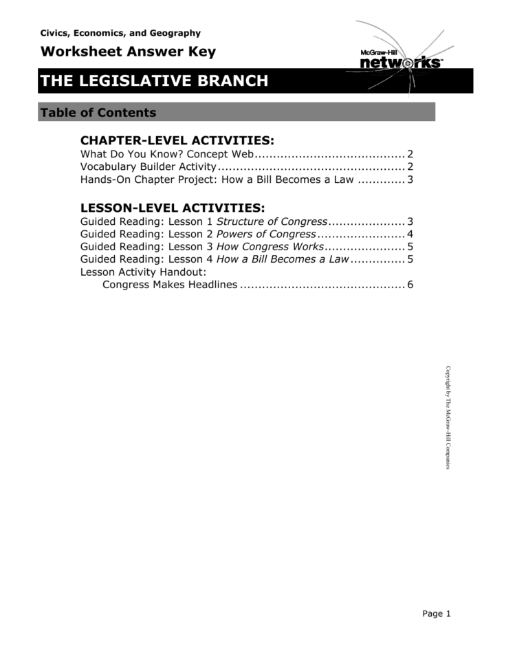 The Legislative Branch  Mcgraw