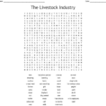 The Livestock Industry Word Search  Word