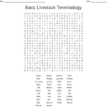 The Livestock Industry Word Search  Word