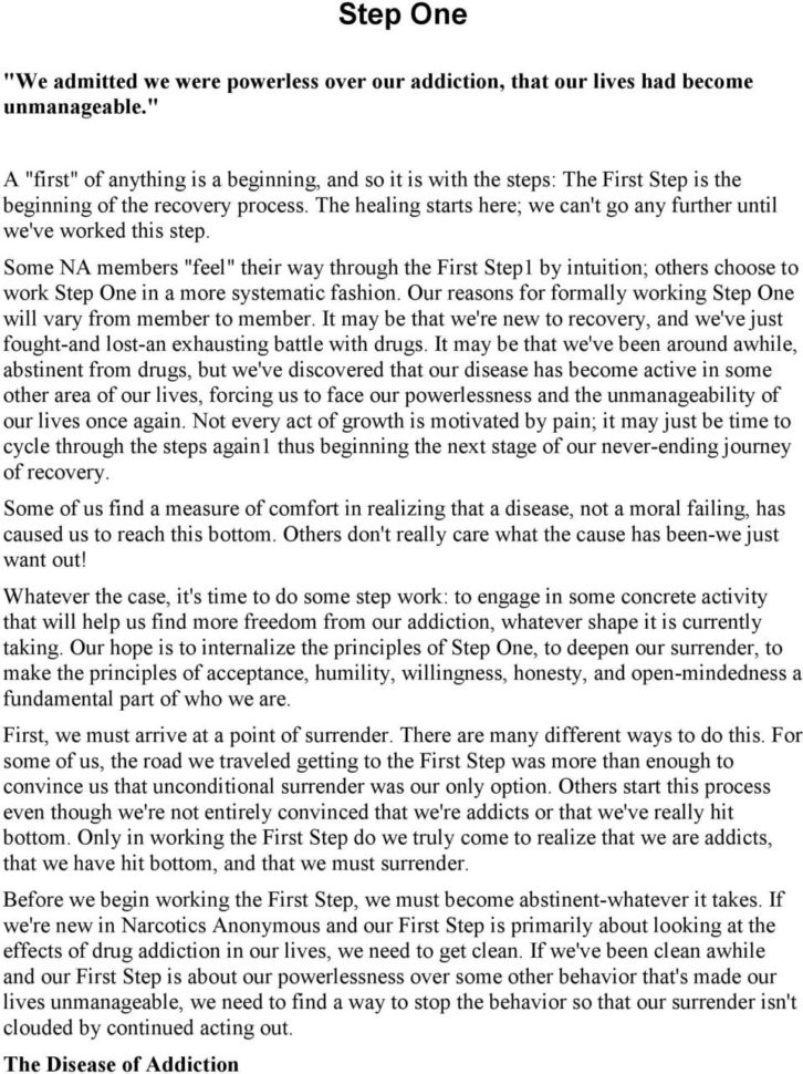 The Narcotics Anonymous Step Working Guide  Pdf