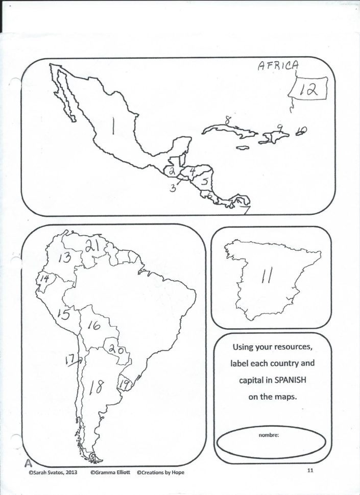 Spanish Speaking Countries Worksheet Db excel