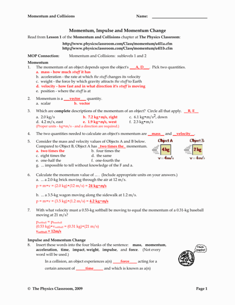 The Physics Classroom Speed And Velocity Answers The Db excel