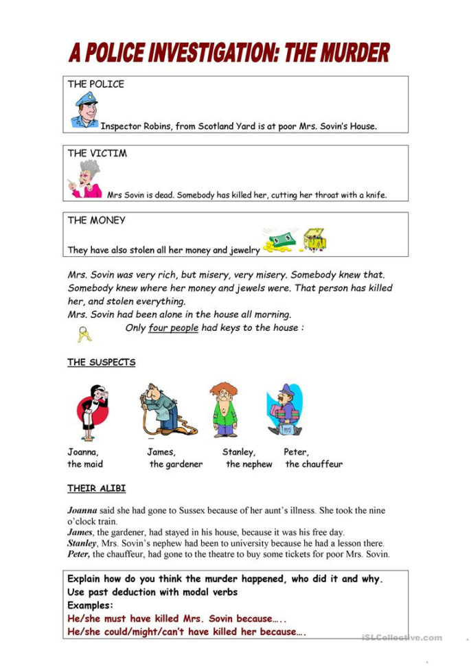 The Police Investigation Past Deduction Using Modal Verbs