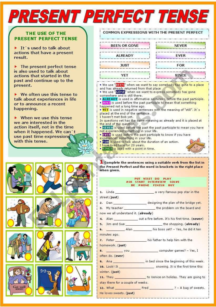 The Present Perfect Tense Grammar And Exercises Two Pages — db-excel.com