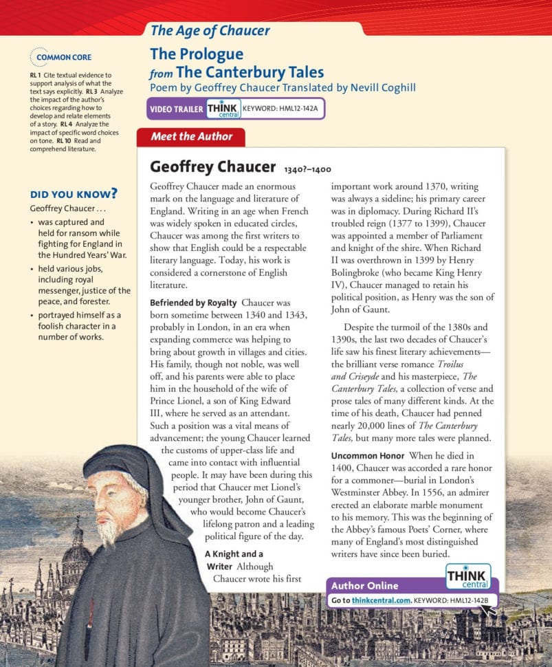 The Prologue From The Canterbury Tales  Schoolrack The Prologue From The Canterbury Tales  Schoolrack
