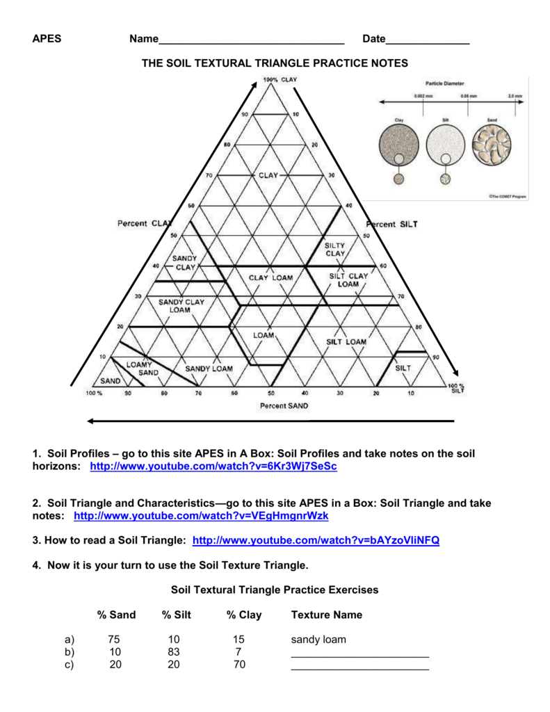 Soil Texture Worksheet Answers Db excel