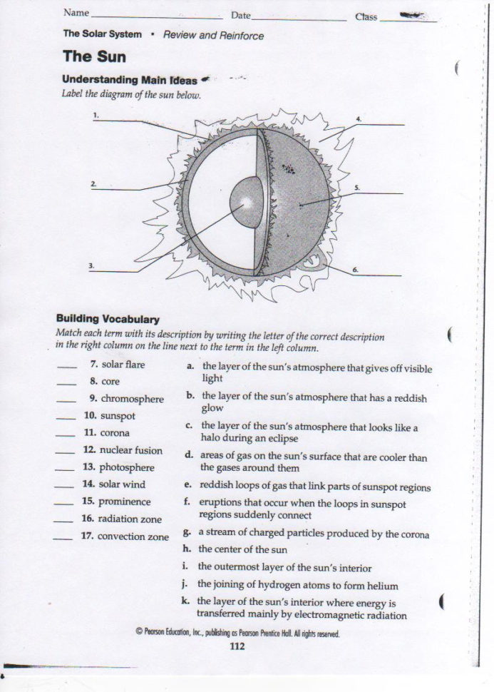 The Sun Review And Reinforcement  Mrs Belisle's 8Th Grade