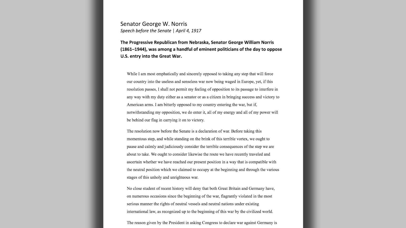 The United States Enters World R I  The Great R  Pbs