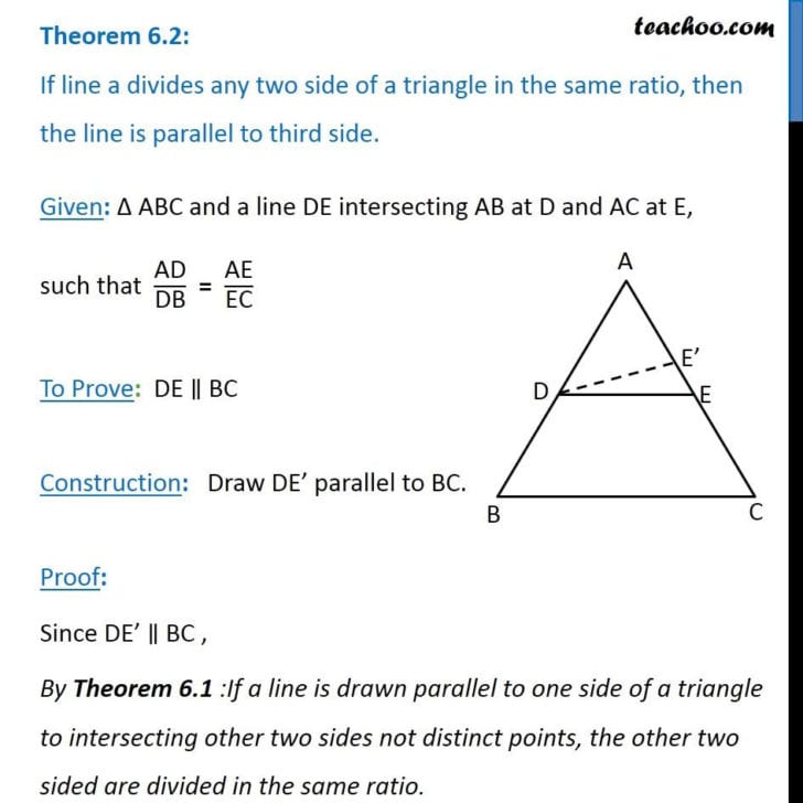 Theorem 62 Converse Of Basic Proportionality Theorem — Db 4132