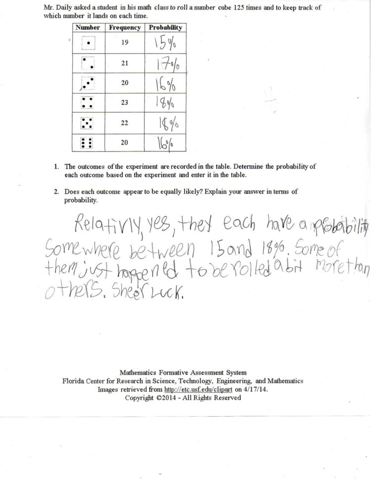 Theoretical And Experimental Probability Worksheet 7Th Grade