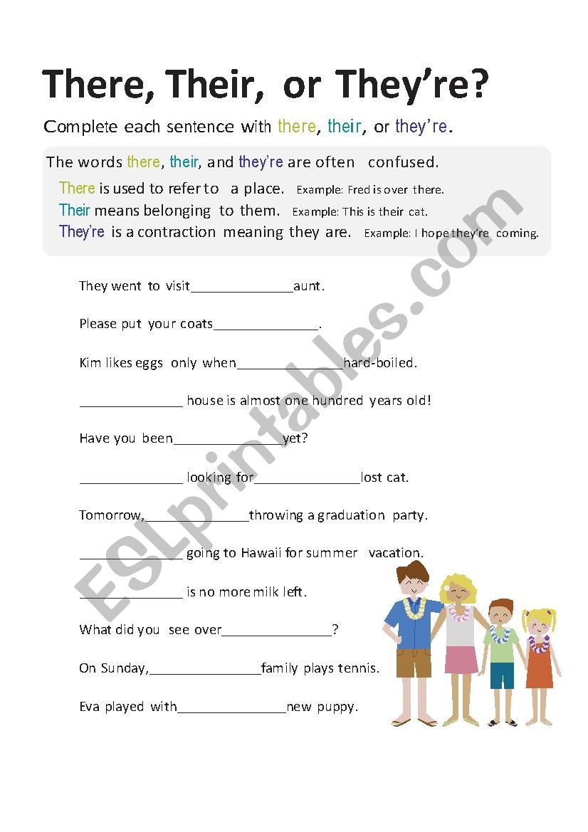 There Their Or They´re  Esl Worksheetcards