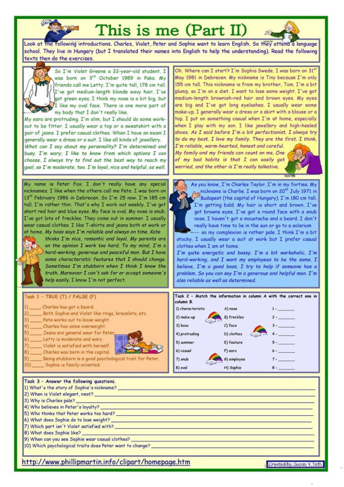 This Is Me Part 2  Reading Comprehension For Adults  Lower