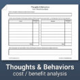 Thoughts  Behaviors Costs And Benefits Worksheet