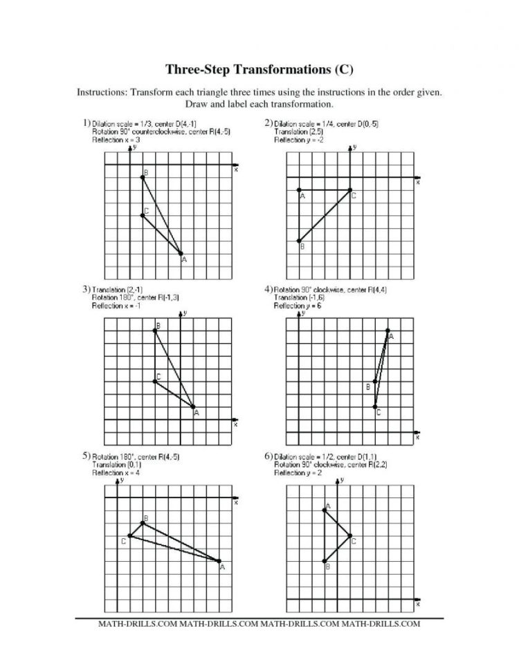 Three Step Transformations A Maths Rotation Worksheets 001