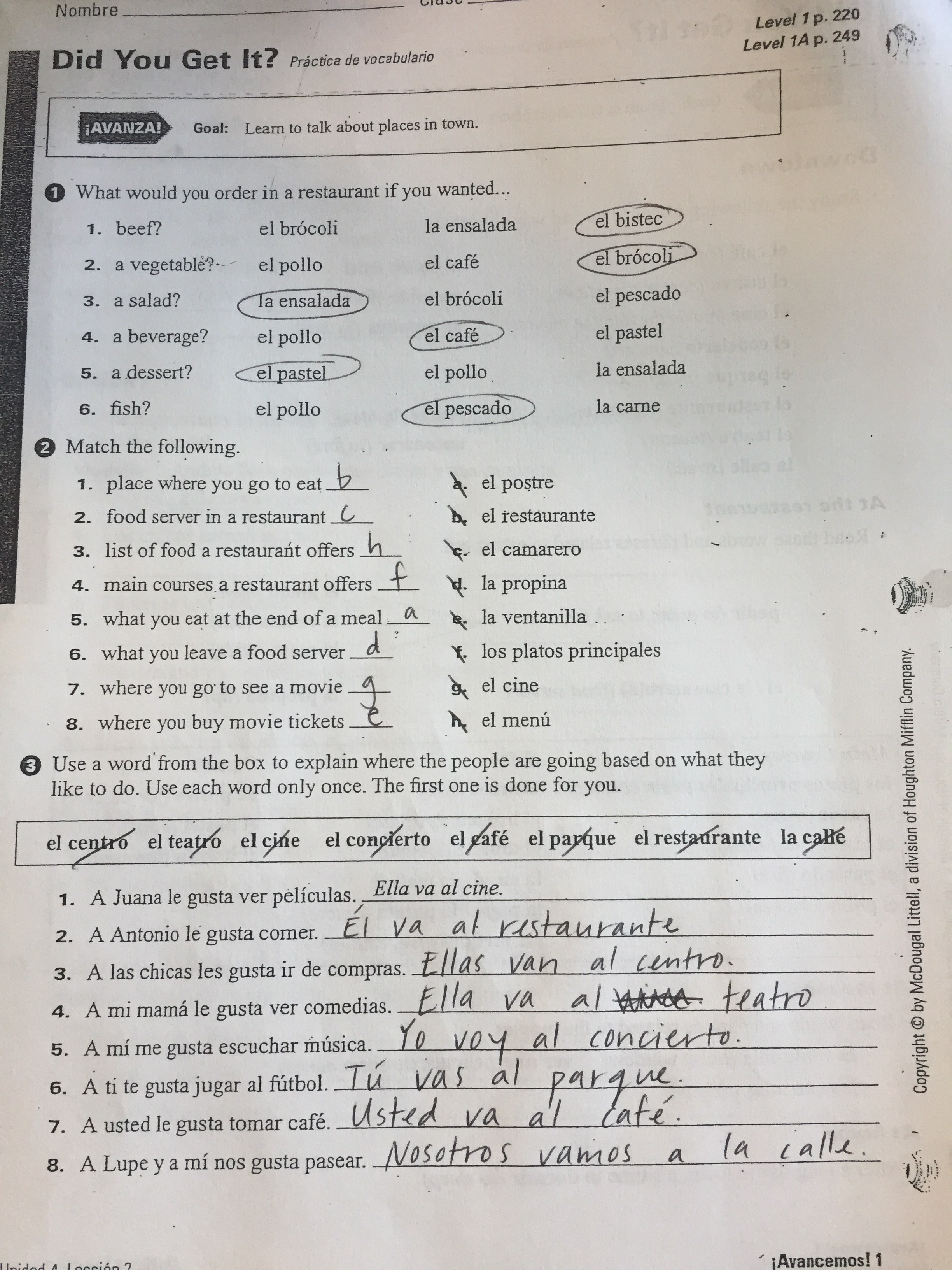 Did You Get It Spanish Worksheet Answers Db excel