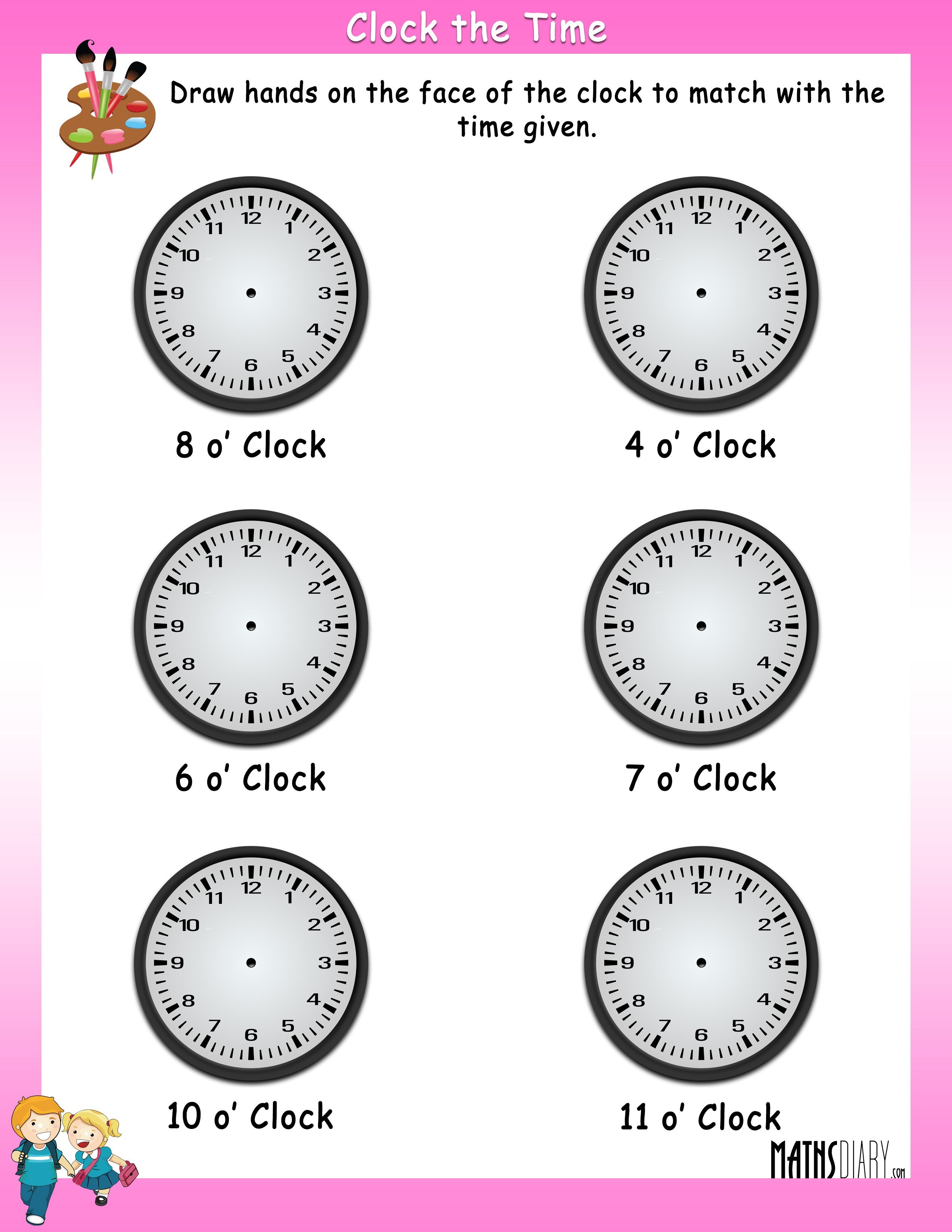 Time – Grade 1 Math Worksheets